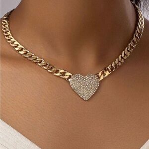 Gold Plated Heart Pendant Necklace